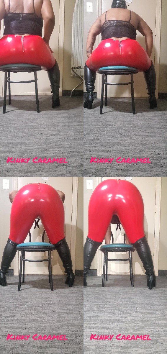 GoddessKinkyCaramel – Red Latex Fart Domination