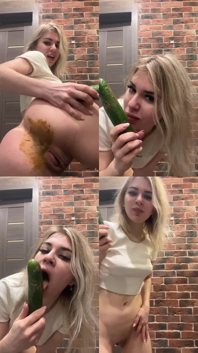 Misty Phoenix – Licking a pooped cucumber