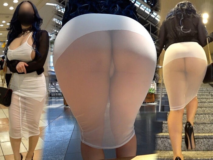 【爆乳Kカップ】爆尻モロ透けの超ド級美女！規格外デカ乳x極薄ワンピで街中ノーブラ挑発──激シコ確定ッ!!