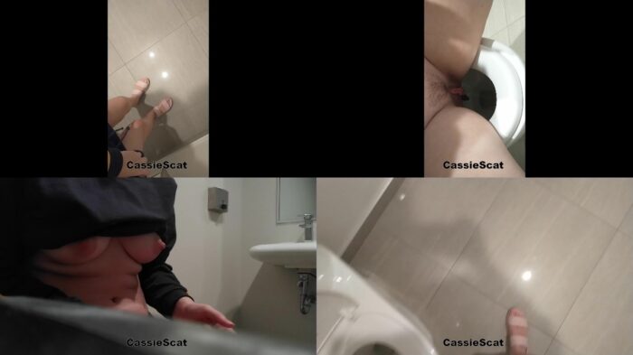 CassieScat – Using Public Toilet to Take a Shit