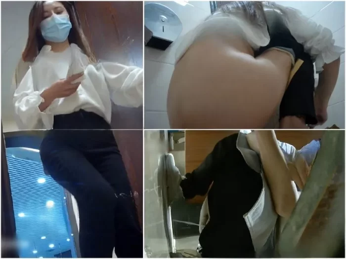 Public Restroom マスターはショッピングモールの女子トイレに忍び込んで盗撮しました❤️美女がおしっこをしながらジーンズを試着してい…