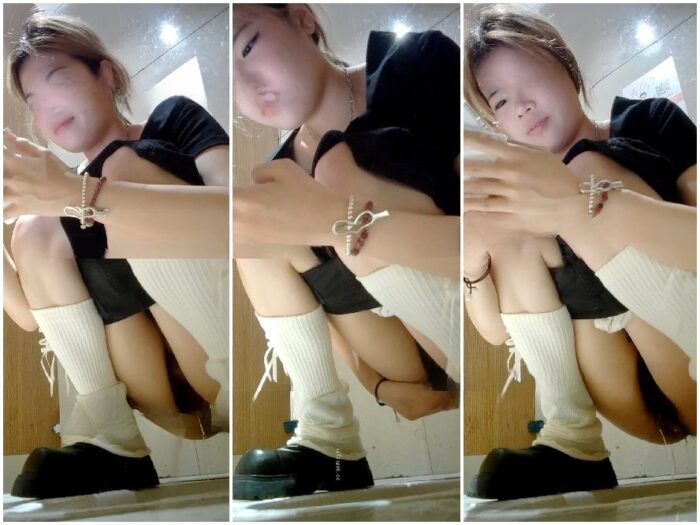 Spy Today パノラマ正面ビュー：白いストッキングの毛深い美女 (5V)