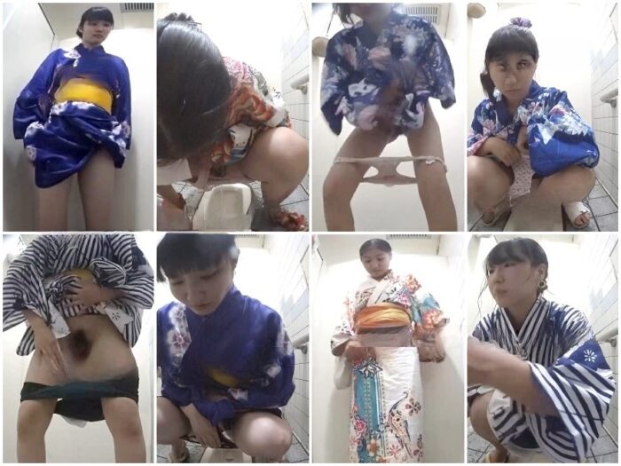Public Restroom 【盗○】浴衣でおしっこ