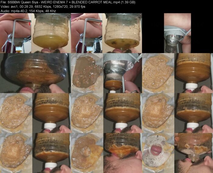 SSBBW Queen Siya – WEIRD ENEMA 7 + BLENDED CARROT MEAL