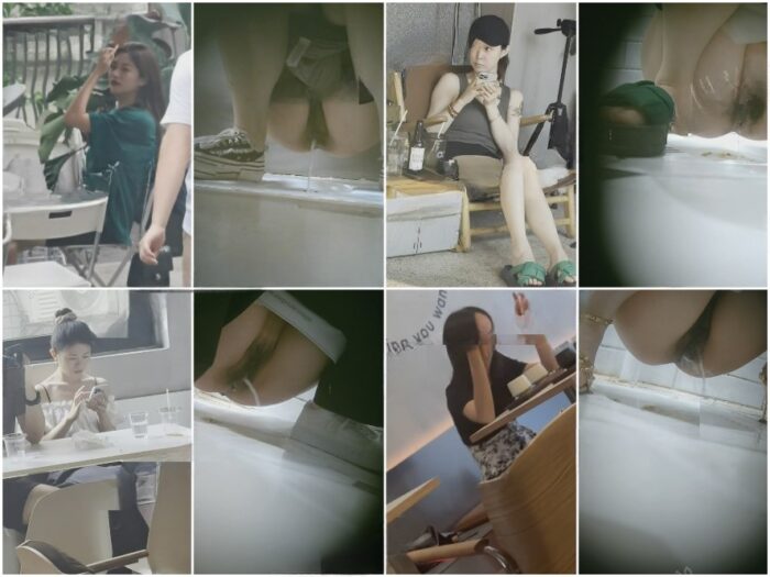 Spy Today 新たに流出した写真❤️ 金と銀のハイヒールを履いた2人の美しい女性がカフェの女性用トイレで排尿している隠しカメラ映像。
