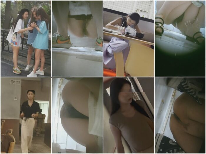 Hidden Camera 新たに流出した❤️ パパラッチがカフェの女性用トイレで排尿している美しい女性をこっそり撮影した写真。彼女はナイキの靴…
