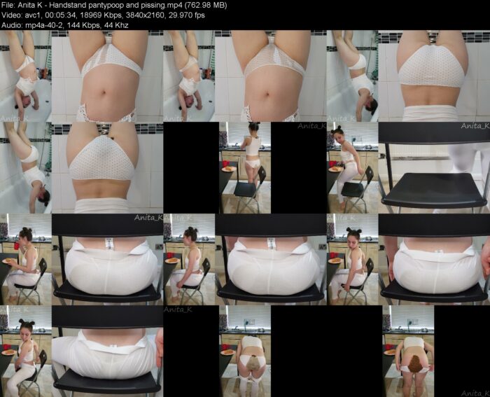 Anita K – Handstand pantypoop and pissing