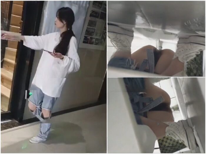digicamcontrol 夜間学校で私の前に座っていた、ダメージジーンズを履いた美女。授業の後、彼女の後を追って女子トイレに入り、用を足して…