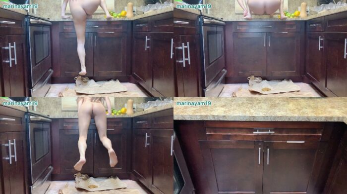 Marinayam19 – Squat on kitchen counter to poop on floor