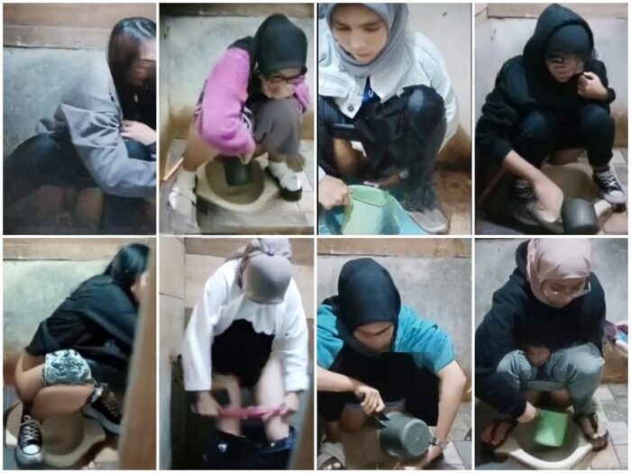 Girls on the Toilet Cafe Toilet Hijab