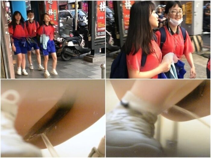 Spy Today [バスルーム作品] TWTP [老米シリーズ] 制服を着た3人の美しい女子高生、赤は本当にお祭り気分です 4V