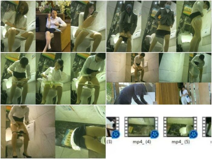 【極上・トイレ盗撮】高級ブランドモール内の女性用トイレにて、制服姿の清楚で上品な美女を撮影❤️ストッキング＆ハイヒール姿で、マンコを擦り合わせた…